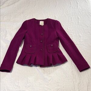 Anthropology Elevenses Deep Purple Jacket
